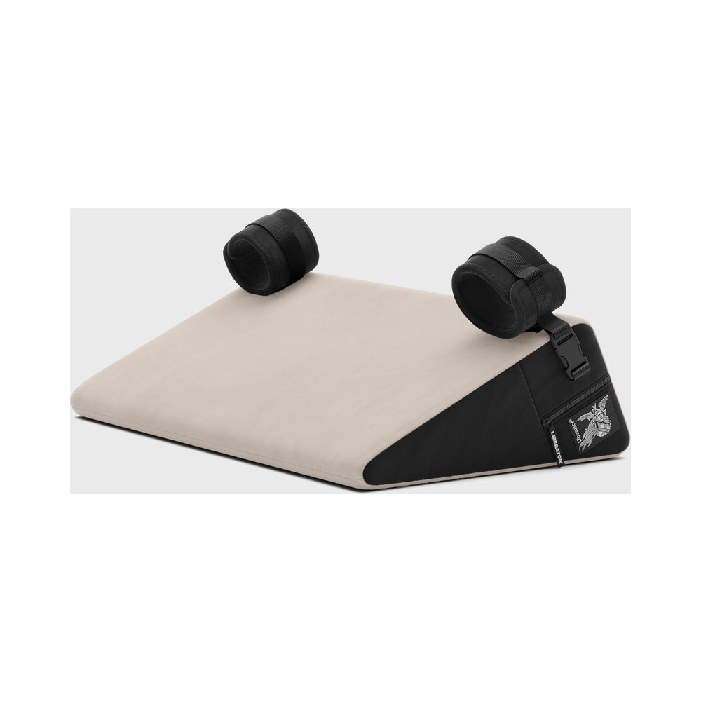 Liberator Black Label Wedge 24 " Sex Position Pillow with Cuffs Décor Velvet Cream